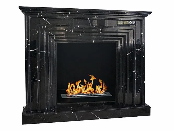 Каминный портал Riva из мрамора Nero Marquina