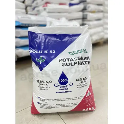 Сульфат калію, кр.п., (K2O - 52,5%, SO3 - 45,0%.)